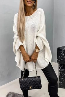 Oversized Strickpullover | Kuschelig & Lässig | Weiche Maschen – Creme