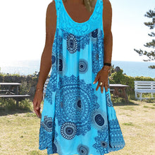 Paduch – Lässiges ärmelloses Sommer Kleid Mit Drucken – Blau