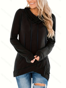 Tansholpan - Rollkragen Pullover Mit Langen Ärmeln Und Kapuze – Schwarz
