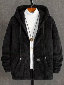 Karun – Fleece-kapuzenjacke MIT Reißverschluss – Schwarz