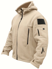 Warme Fleece-Reißverschluss-Winddichte Outdoorjacke Für Herren | Perfekt für Outdoor-Aktivitäten – Beige