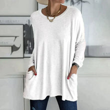Margot | Tunika-Länge Seitentaschen Top – Weiß