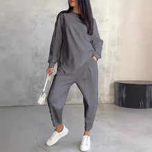 Tashia – Lässiges Set aus Langarm Pullover Und Jogginghose – Grau