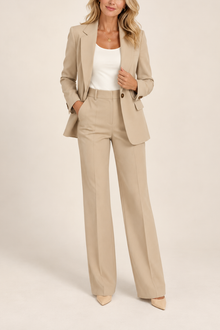 Danyela – Set Aus Blazer Und Hose Mit Geradem Bein – Beige