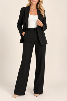 Danyela – Set Aus Blazer Und Hose Mit Geradem Bein – Schwarz
