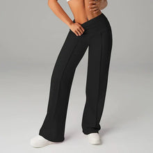 Alba | Hosen mit geradem Schnitt und weitem Bein – Schwarz