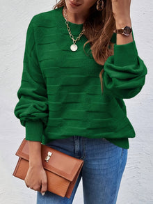 Annastina - Lässiger Langarm Pullover Mit Rundhalsausschnitt – Grün