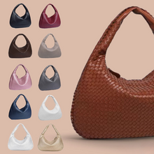 Geflochtene Hobo-Tasche | Weiches Kunstleder | Stilvolle Eleganz – Kaffee