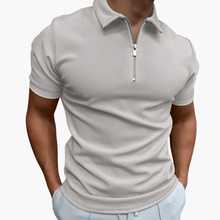 Simon | Herren-Poloshirt mit Reißverschluss – Grau