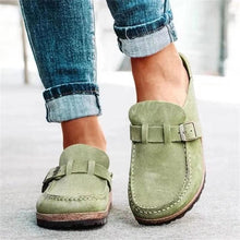 Kirsten | Damen Schnallen Slip-On Loafer – Grün