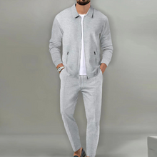 Herren Freizeitanzug – Stilvolles Zweiteiler-Set mit Jacke & Hose – Grau