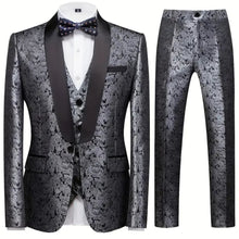 Eleganter 3-teiliger Slim-Fit-Anzug für Herren - Modernes Design – Dunkelgrau