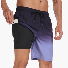 Schnelltrocknende Shorts - Herren Stretch-Shorts mit Innenslip – Lila