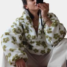 Elizabeth - Stylischer Pullover mit Blumendekoration – Weiß