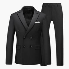 Herren Sommer Anzug zweiteilig mit Sakko und Stoffhose – Schwarz