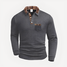 Morris - Stilvolles Langarm-Poloshirt – Grau