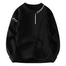 Strickpullover mit Fransen-Design | Unkonventionelle Details | Lässiger Look – Schwarz