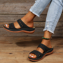 Rhetta - Sommersandalen mit Keilabsatz für Frauen – Schwarz