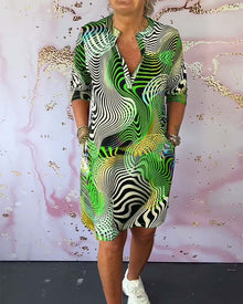 Rhiannon® | Bedrucktes Kleid in leuchtenden Farben – Grün
