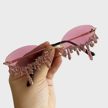 Felicity - Modische Sonnenbrille mit Kristallverzierungen – Rosa