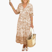 Silke | Boho-Kleid, das deinen Bauch mühelos kaschiert – Beige