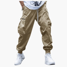Herren-Cargo-Joggerhose mit Kordelzug und elastischen Bündchen – Beige