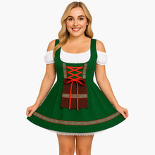 Dirndl kleid mit Spitzendetails für Damen - Oktoberfest 2025 – Grün