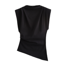 Thalia- Schickes Schultertop mit Details – Schwarz