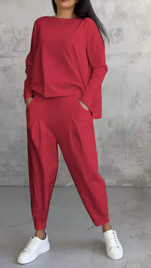 Trendy Casual Damen Kleidung Set - Brooklyn – Rot