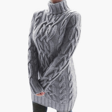 Lena | Stilvoller warmer langer Rollkragenpullover – Grau