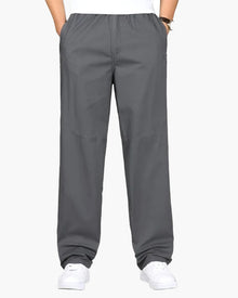 Ryan | Geradem Schnitt Freizeit Baumwolle-Hose mit Elastikbund – Grau