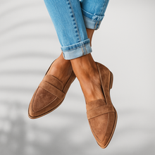 Dorothea | Damen Schlanke Bequeme Zehen-Loafer – Khaki