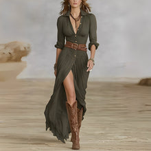 Elodie - Schickes Kleid mit Gürtel – Grün