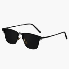 Damen Sonnenbrille mit eckiger Titanfassung und Polarisierung – Schwarz