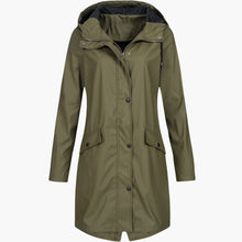 Kapuzierter Parka mit Taschen für Damen – Grün