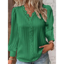 Louise® | Elegante Bluse mit Hohlfalten – Grün