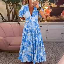 Floriana - Lebhaftes Blumenkleid – Blau (Fast ausverkauft)