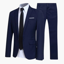 2-teiliges Anzug Set - Slim Fit Herrenanzug für Business Look – Marineblau