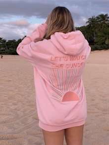 Oversized Hoodie mit Sunset-Print – Lässig, Cozy & Sommer-ready – Rosa