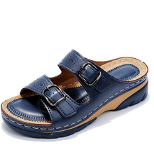 Risel - gepolsterte orthopädische Sandalen – Marineblau