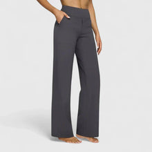 Nadine | Damen Weite Lounge-Hose mit Stretchbund – Grau