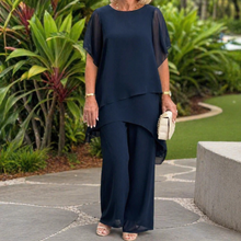 Jessenia - Set aus Lagenlook-Tunika und Hose – Marineblau