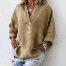 Sandra - Lässiges Langarmhemd für Damen – Khaki