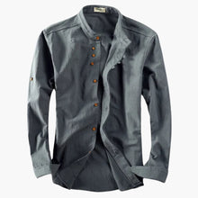 Stehkragen Hemd für Herren - Minimalistisch, Elegant & Casual – Anthrazit