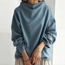 Carmen | Damen Oversized Rollkragenpullover – Blau