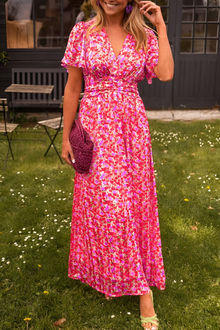 Anja™ | Maxikleid mit V-Ausschnitt – Hellrosa