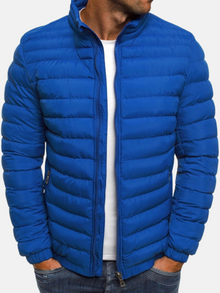 Herren Stehkragen Übergangsjacke – Blau