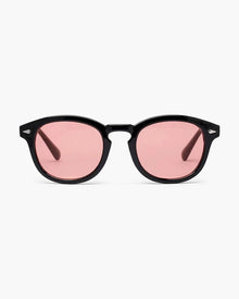 Jayden | Schwarzer Rahmen Runde Sonnenbrille für Männer – Rot