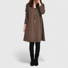 SOPHIA | Kleid mit Taschen – Braun