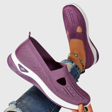 Frieda | Damen Atmungsaktive Slip-On Strick Sneakers – Lila